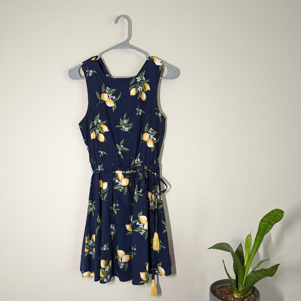 Bailey Blue lemon print navy summer dress from Von Maur 🍋